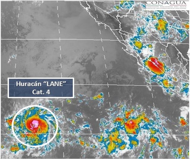 Se forma huracán “Lane” en el Pacífico