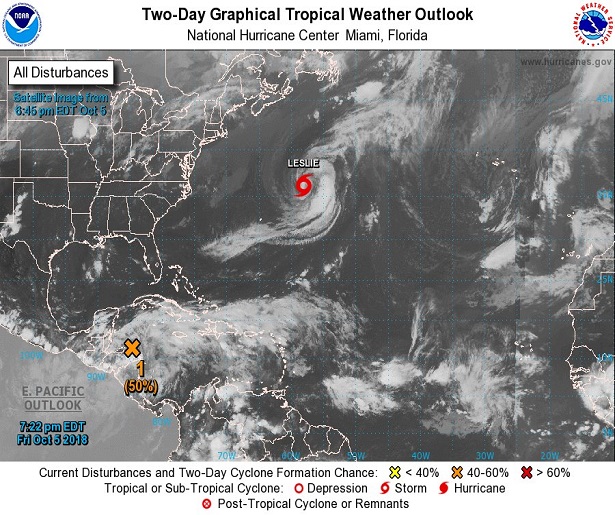 Baja presión con probabilidad del 50% de evolucionar a depresión tropical