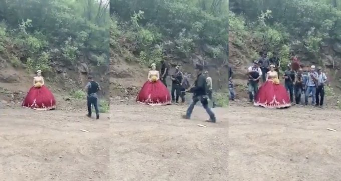 Video: ¡Quinceañera se toma foto con sicarios armados!