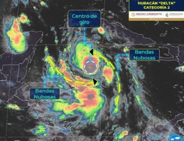 Huracán Delta se intensifica a categoría 2; amenaza la Península de Yucatán