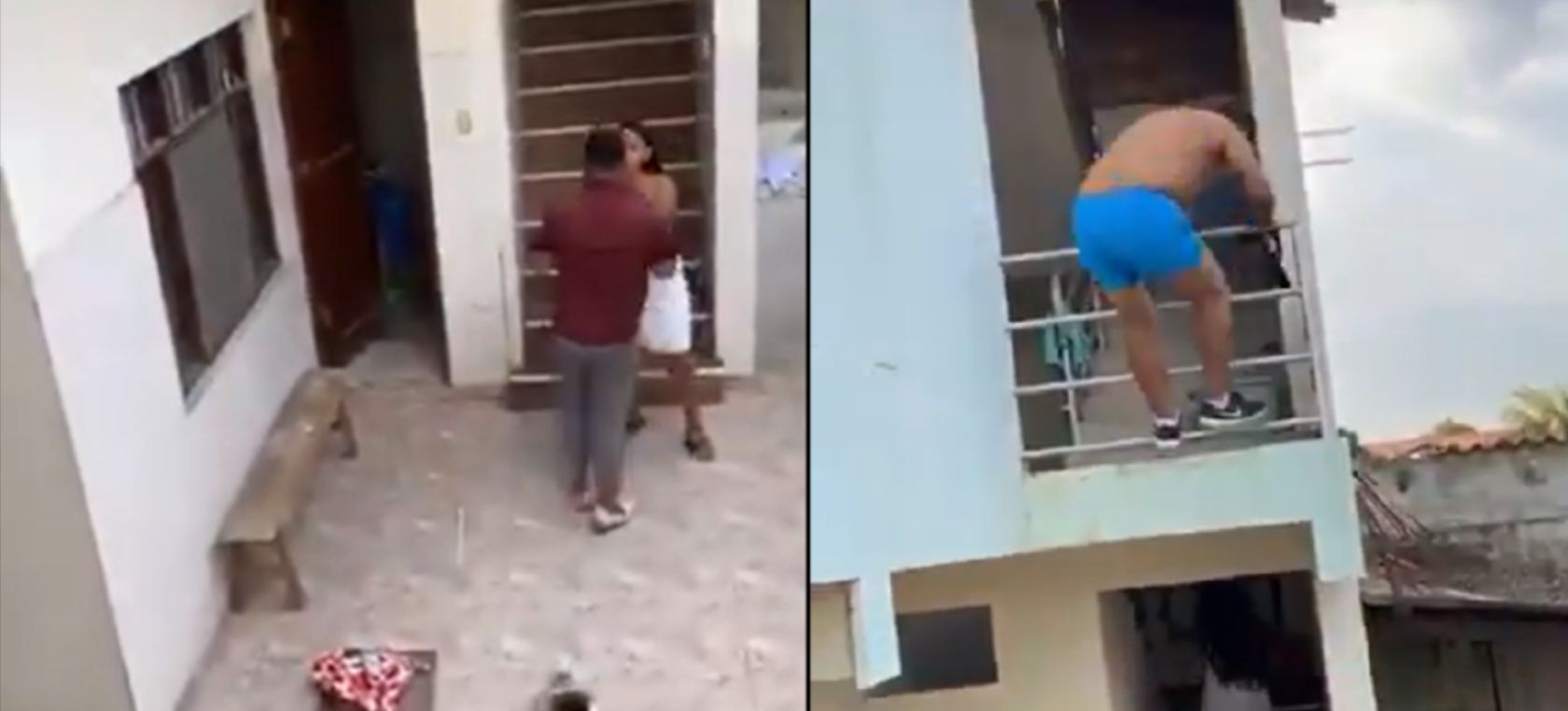 Video: Persecución al amante de su esposa se hace viral
