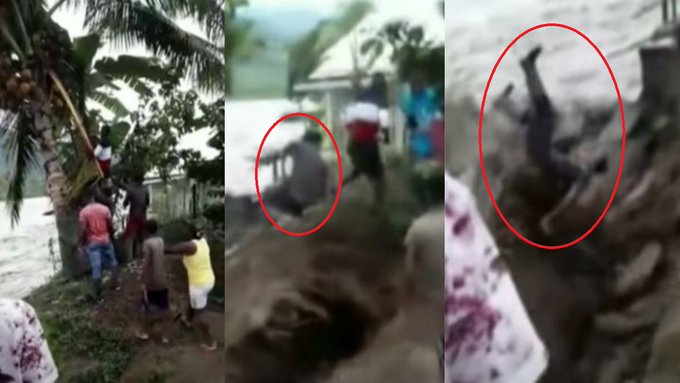 Video: ¡Se fue Arturo! Hombre que bajaba cocos es arrastrado por el río