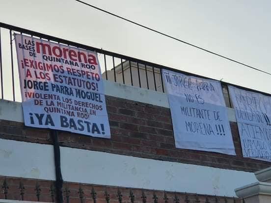 Chetumal: Militantes de Morena anuncian la toma de la sede del partido hasta que se cumplan sus demandas