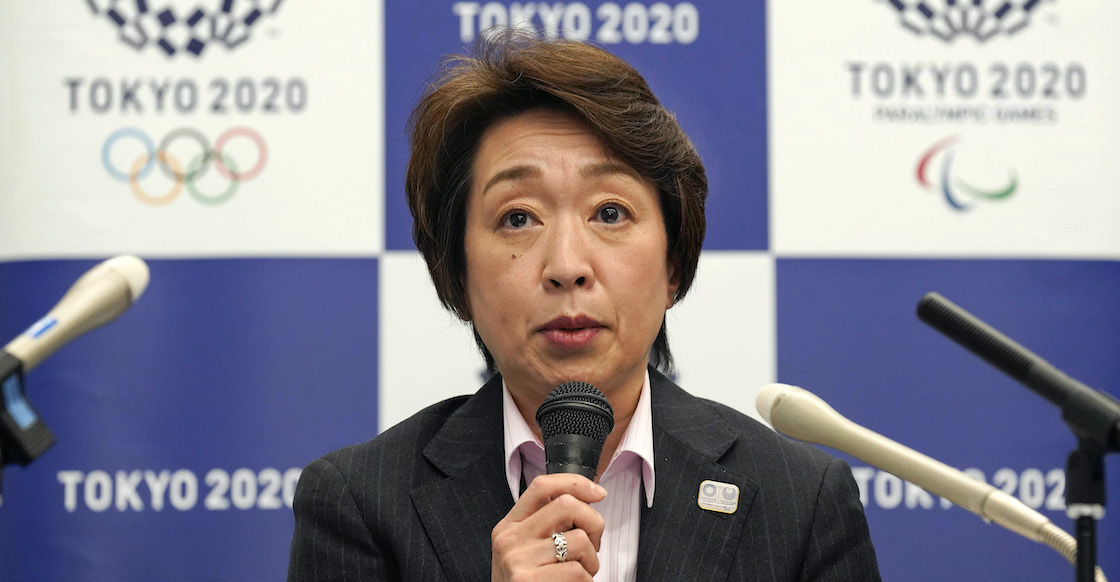 Seiko Hashimoto, President of the Tokyo 2020 Organising Committee of the Olympic and Paralympic Games  (Tokyo 2020), speaks during a media huddle after a council meeting in Tokyo, Japan, 03 March 2021.