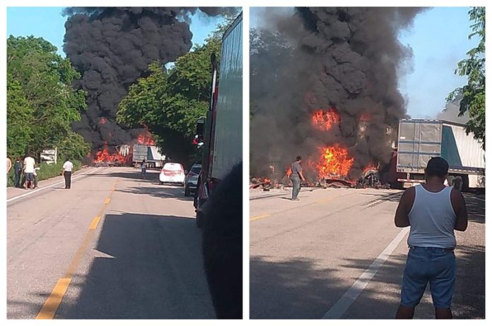 Accidente-xpujil https://www.elpuntosobrelai.com/mortal-accidente-cerca-de-xpujil-entre-camiones-hay-2-muertos/