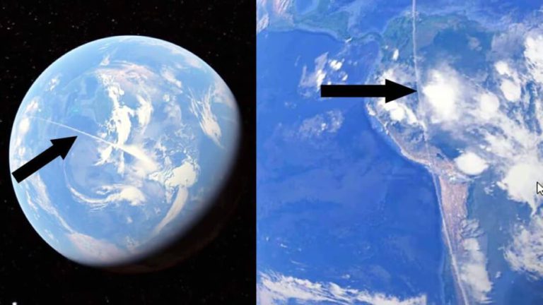 Satélite captura extraña línea blanca que abarca mitad de la Tierra