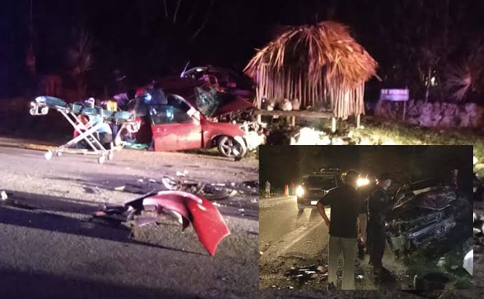 Fatal choque en la carretera, Tulum-Cobá, deja tres personas muertas, entre ellas un menor