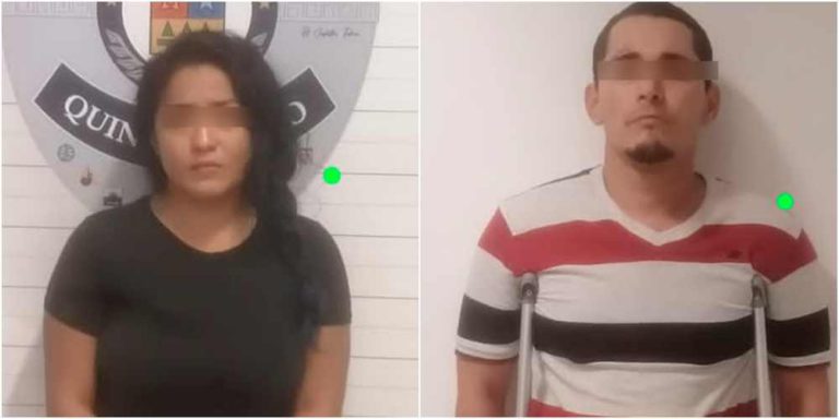 Detienen a pareja por intento de homicidio, portación de arma de fuego y droga en Cancún