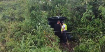 Tras-accidente-vehicular,-auto-termina-entre-la-maleza-en-Puerto-Aventuras