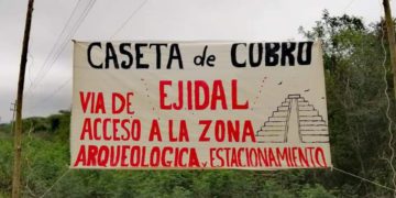 Ejidatarios-de-Morocoy-instalan-caseta-de-cobro-en-camino-de-acceso-a-la-zona-arqueológica-de-Dzibanché