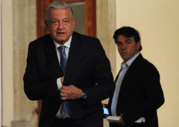 CIUDAD DE MÉXICO, 28JULIO2022.- Andrés Manuel López Obrador, presidente de México, encabezó este jueves la conferencia mañanera en Palacio Nacional, el mandatario mexicano estuvo acompañado por el subsecretario de Seguridad, Ricardo Mejía. FOTO: DANIEL AUGUSTO /CUARTOSCURO.COM