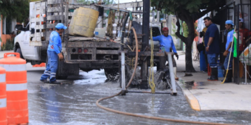 Refuerzan limpieza en pozos de absorción en el municipio de Solidaridad  