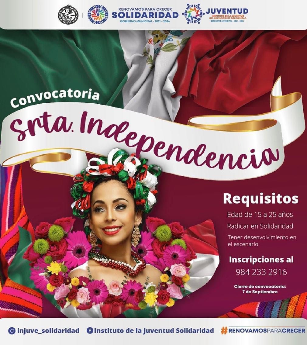 Gobierno de Solidaridad lanza convocatoria para el certamen de “Señorita Independencia 2022”