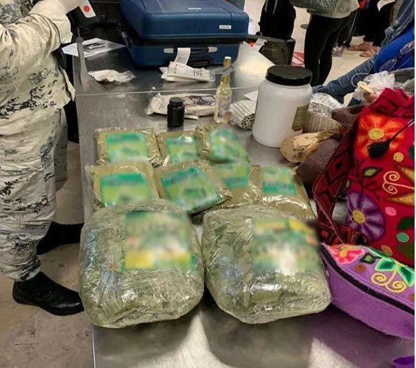 Aseguran a extranjera que pretendía ingresar paquetes de hojas y harina de coca en el Aeropuerto de Cancún