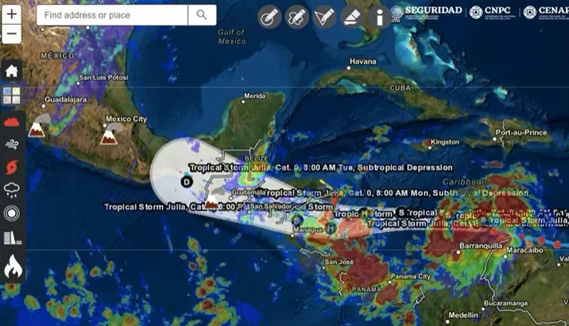 Se forma la Tormenta Tropical “Julia” en el sur del Mar Caribe cerca de Colombia y Venezuela