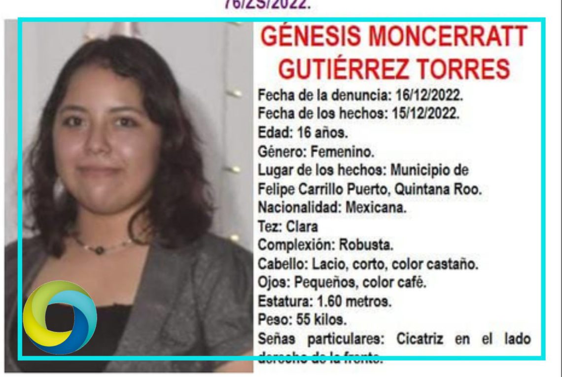 Activan protocolo ALBA para dar con el paradero de Genésis Moncerratt Gutiérrez reportada como desaparecida en FCP