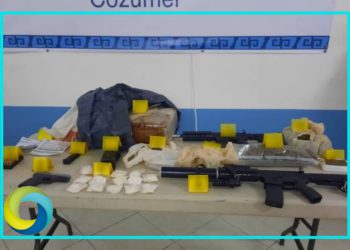 Aseguran drogas y armas tras cateo en el fraccionamiento Caribe en Cozumel