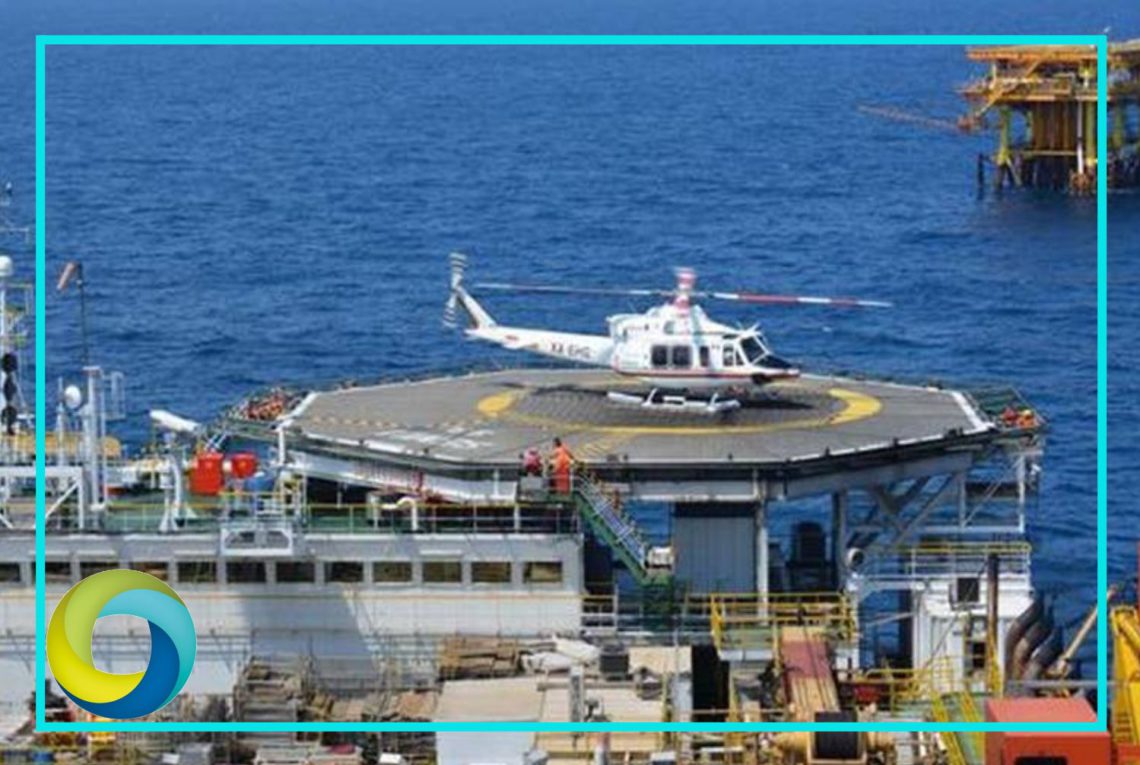 Helicóptero de servicio de PEMEX cae al mar en la Sonda de Campeche