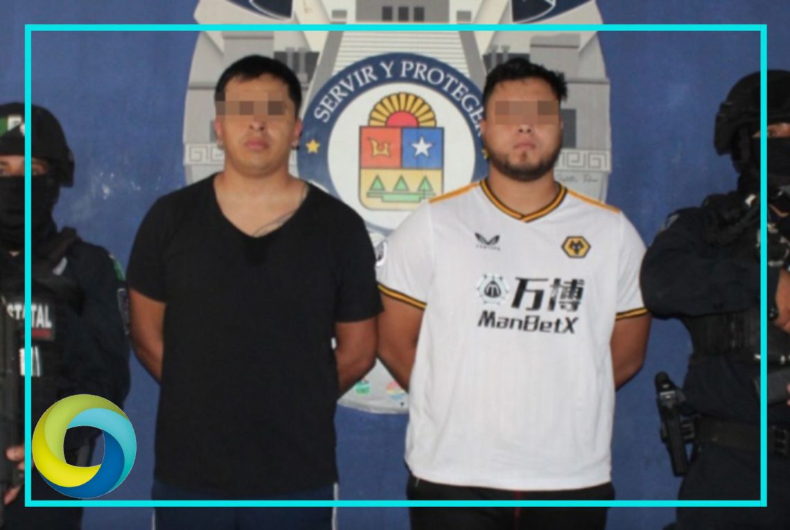 Detienen a dos sujetos por su presunta participación en delitos de alto impacto en Cancún