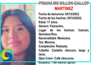 Emiten Alerta Amber para dar con el paradero de Priana Mc Dillon Gallop desaparecida en Cancún