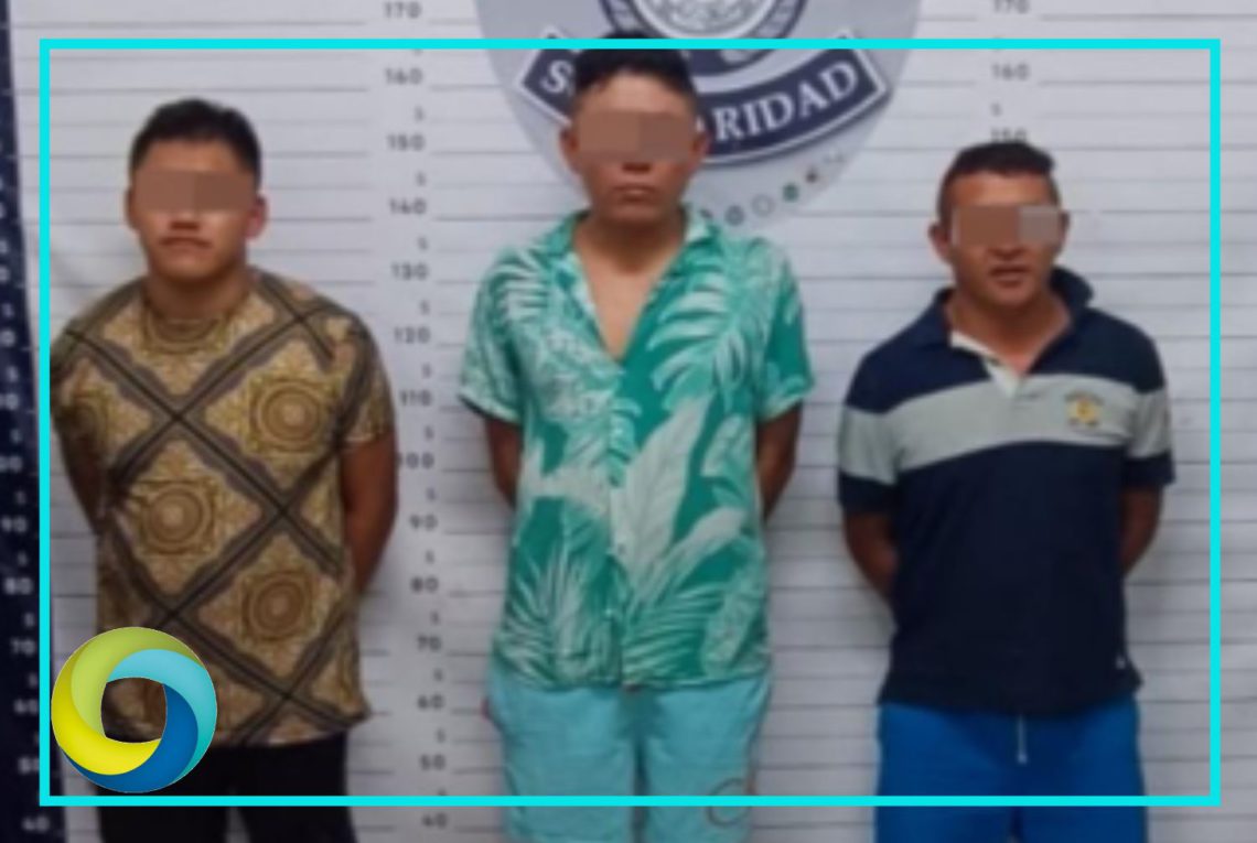 Detienen a tres hombres en posesión de varias dosis de droga en Playa del Carmen; Uno era buscado por homicidio