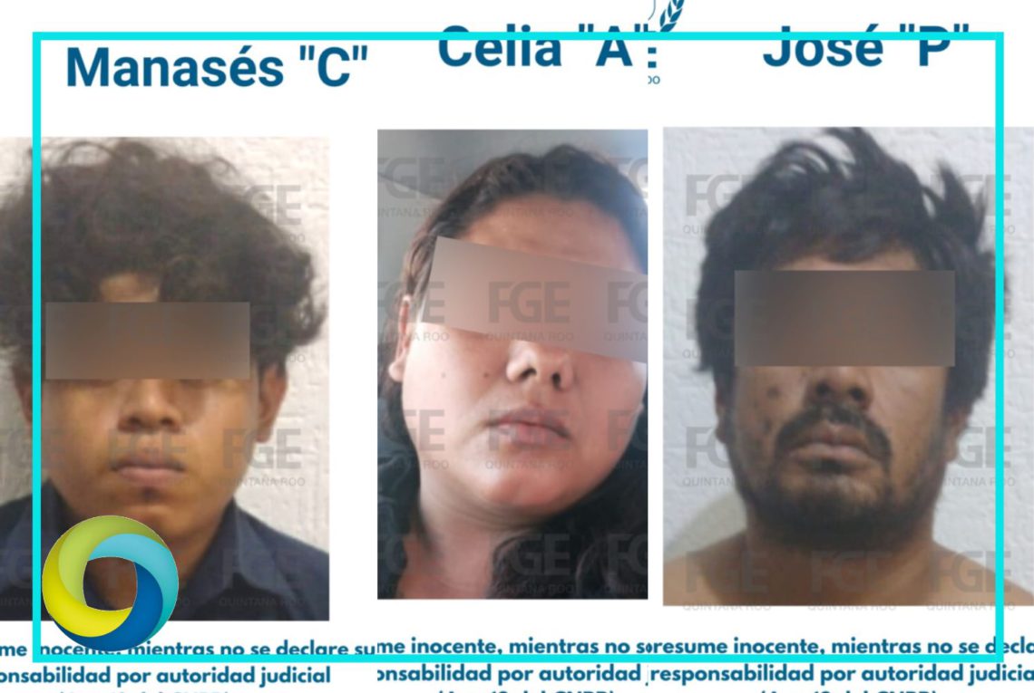 Detienen a dos hombres y una mujer por su presunta participación en el delito de privación ilegal de la libertad y homicidio en Cancún
