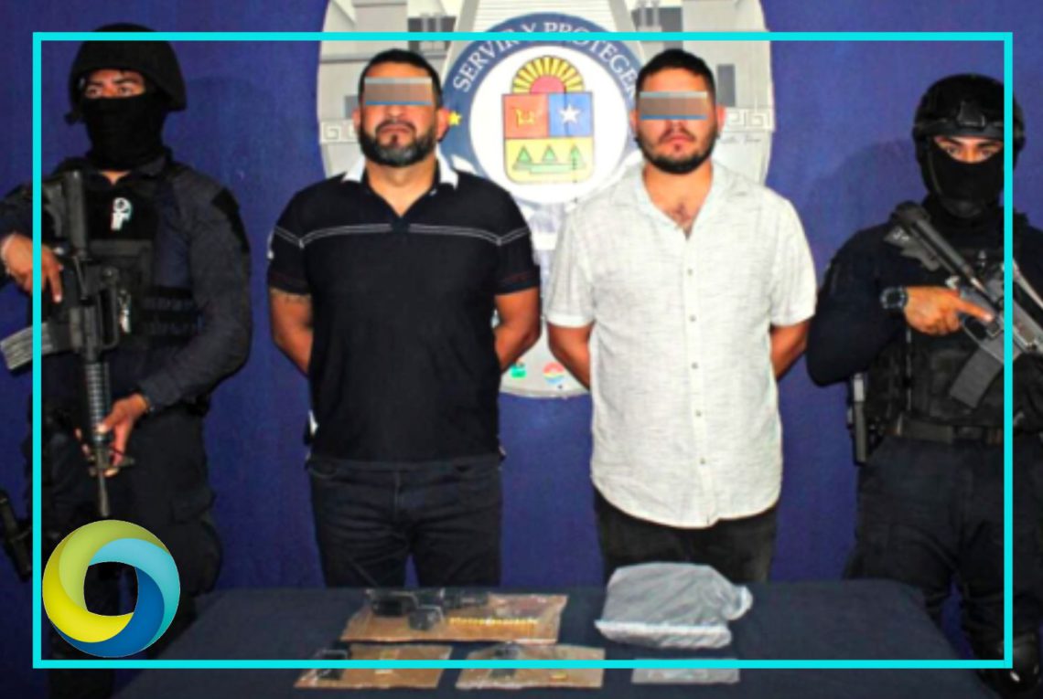 Detienen dos sujetos armados que conducían a exceso de velocidad en Cancún