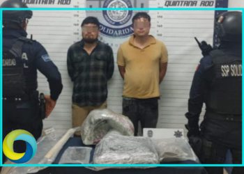 Detienen a dos hombres en posesión de varios paquetes de marihuana en Playa del Carmen