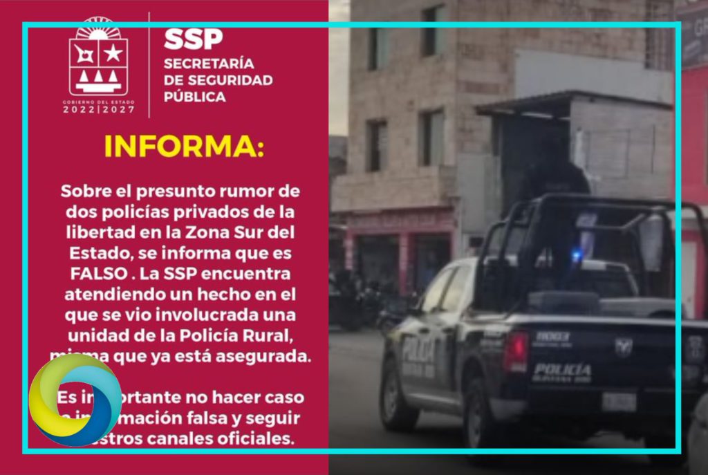 Desmienten la Información de la privación de la libertad de dos policías al sur de Quintana Roo