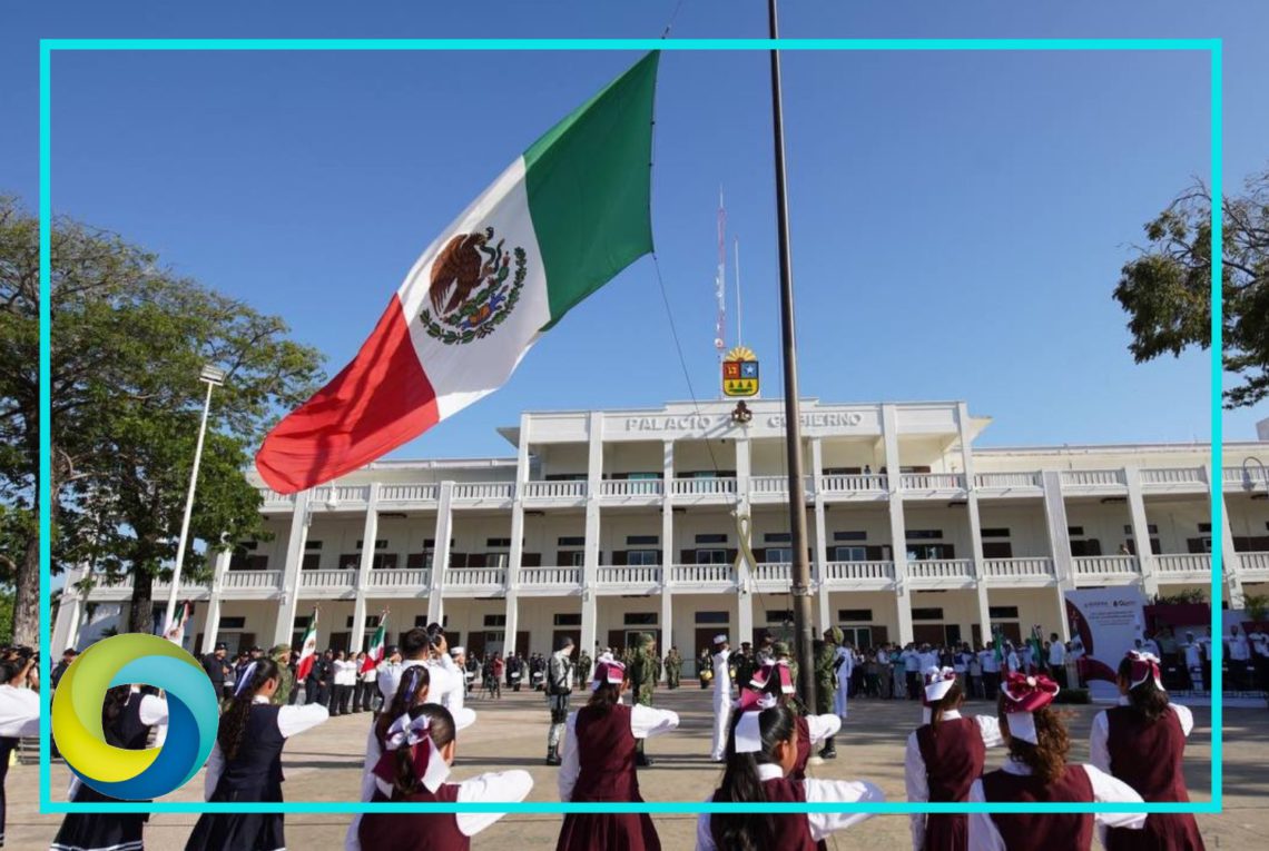 Mara Lezama encabeza la conmemoración del 202 de la Bandera Nacional en Quintana Roo