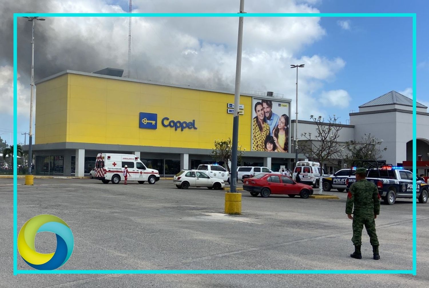 Se incendia tienda Coppel en Cancún