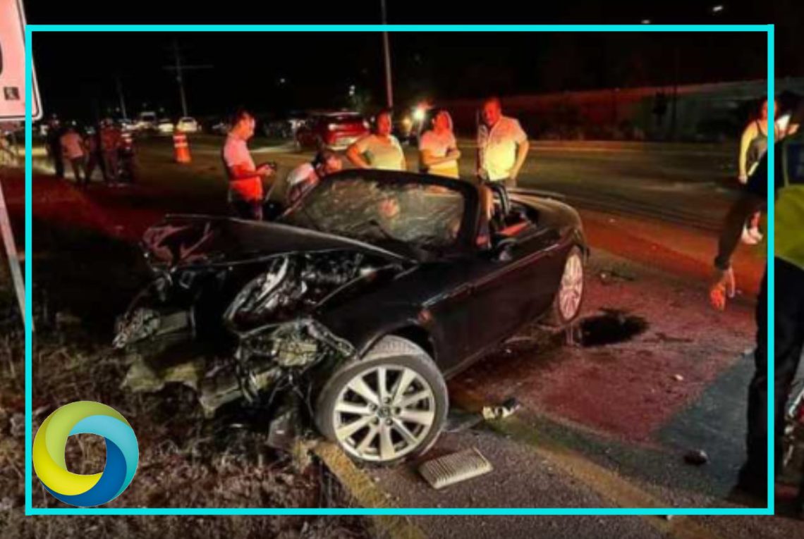 Fuerte accidente automovilístico deja como saldo a dos turistas extranjeros lesionados en Playa del Carmen