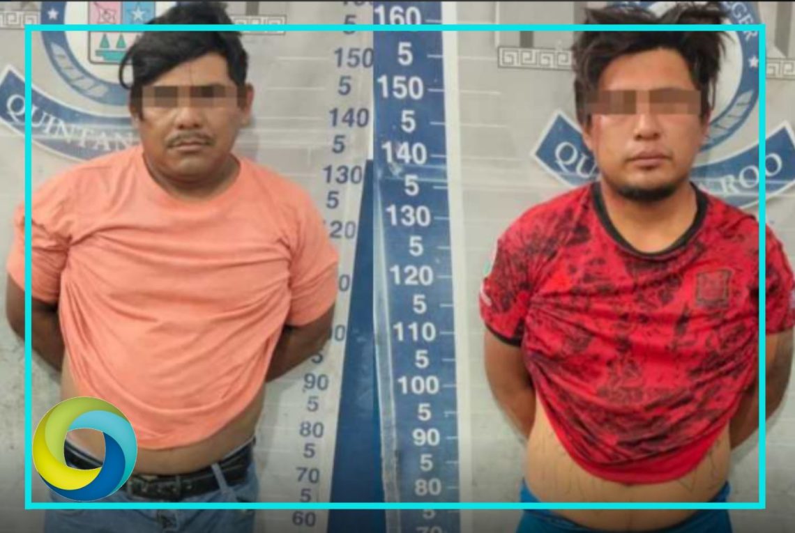 Detienen a dos sujetos por su probable participación en los delitos de extorsión y robo en Chetumal