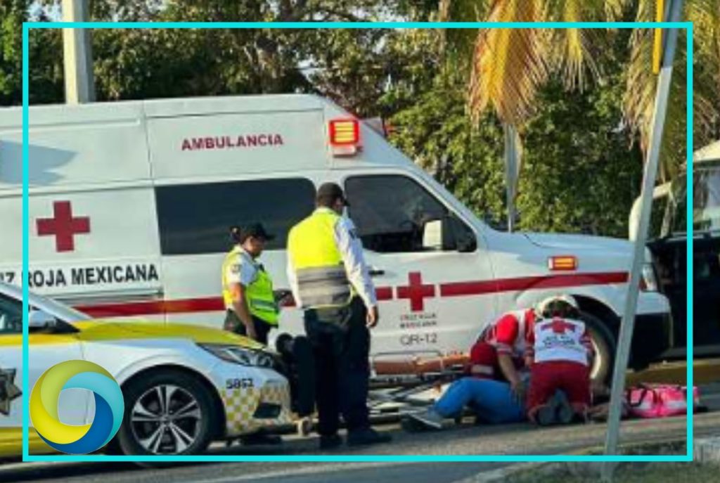 Automovilista atropella a un motociclista en la avenida Andrés Quintana Roo de Cancún