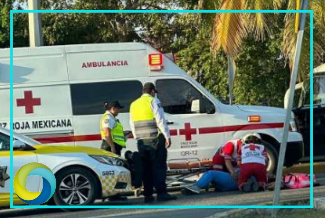 Automovilista atropella a un motociclista en la avenida Andrés Quintana Roo de Cancún