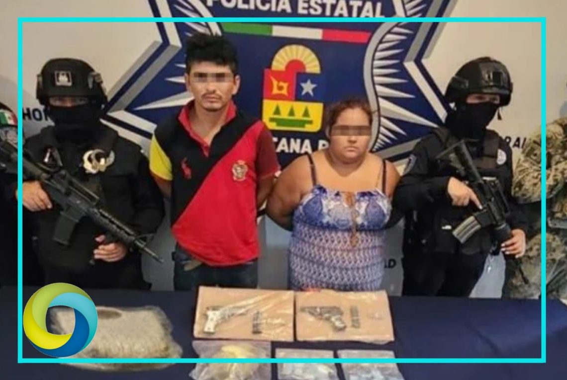 Detienen a una pareja con armas y drogas en Tulum
