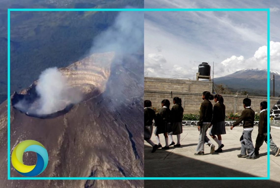 Suspenden clases presenciales en 22 municipios de puebla por la intensa actividad del Popocatépetl