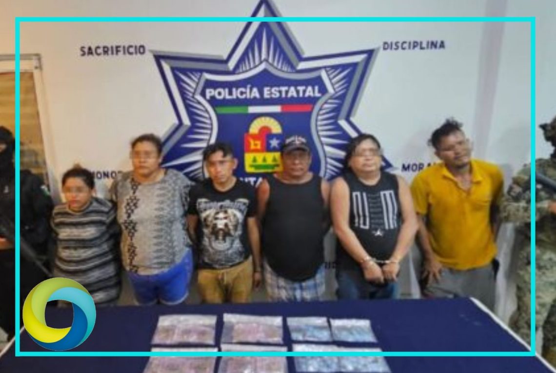 Detienen a seis personas en posesión de varias dosis de droga en Tulum