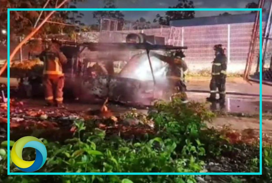 Incendian una camioneta y dejan una narcomanta en Paseos del Mar de Cancún